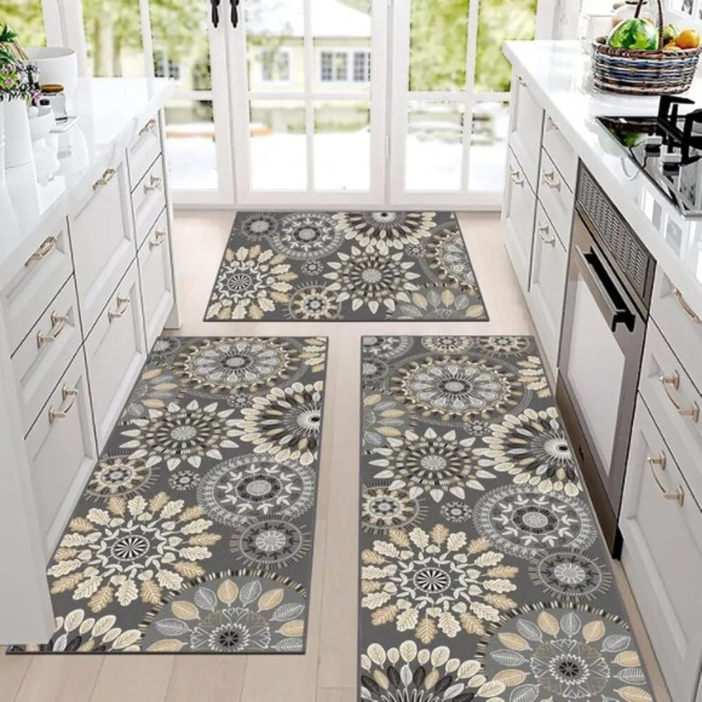 New 3-Piece Kitchen Rug Set, Washable Non-Slip Farmhouse Mats for Floor